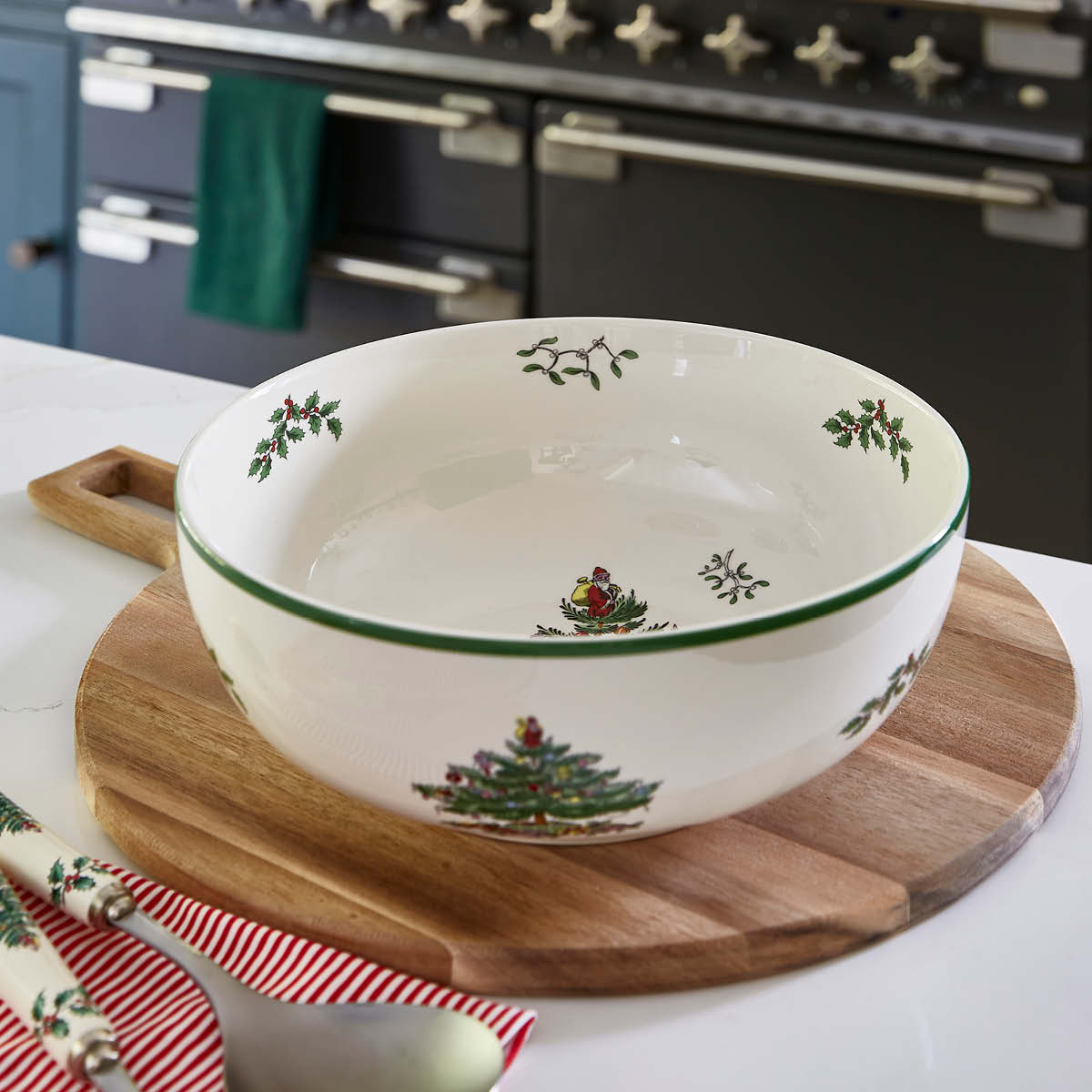 Christmas Tree 9" Serving Bowl image number null